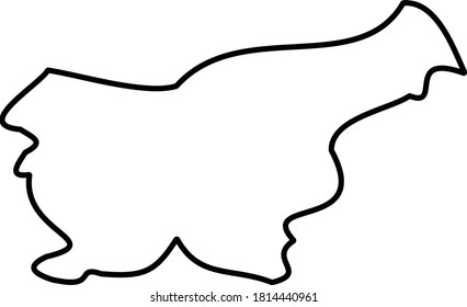 Slovenia - solid black outline border map of country area. Simple flat vector illustration.