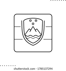 Slovenia square flag vector icon in outlines 