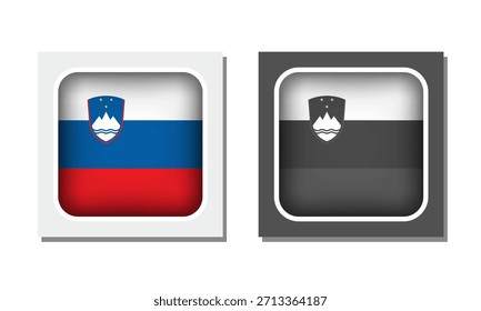 Icono de bandera redondeada cuadrada de Eslovenia