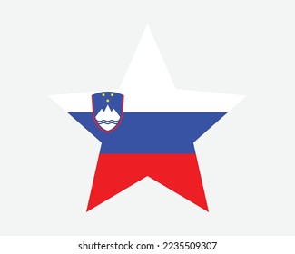 Slovenia Star Flag. Slovene Star Shape Flag. Slovenian Country National Banner Icon Symbol Vector Flat Artwork Graphic Illustration