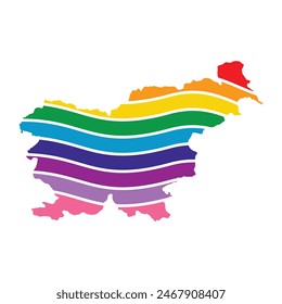 Slovenia swoosh silhouette rainbow map