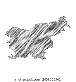 Ilustración vectorial de línea de mapa de subprocesos de Eslovenia