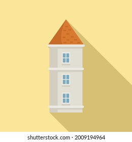 Vector plano de icono de la torre de Eslovenia. Eslovenia de viajes. Torre del castillo