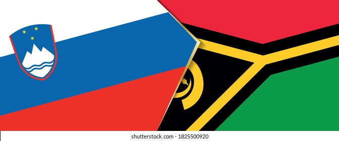 Slovenia and Vanuatu flags, two vector flags symbol of relationship or confrontation.