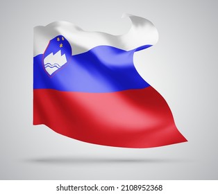 Slovenia, vector 3d flag isolated on white background