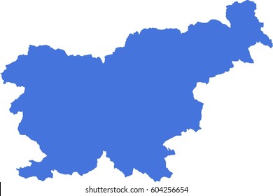Slovenia vector blue map