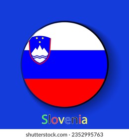 Slovenia vector flag. Football europe 2024 tournament championship. Round badges of the country in the actual championship colors.