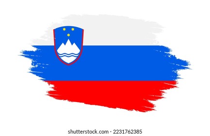 Slovenia Vector Flag. Grunge Slovenia Flag. Slovenia Flag with Grunge Texture. Vector illustration