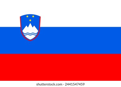Slovenia vector flag in official colors and 3:2 aspect ratio.