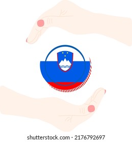 Slovenia vector hand drawn flag, EUR