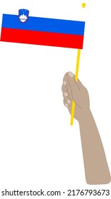 Bandera de esloveno dibujada a mano, EUR