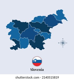 Slovenia Vector Map Flag Flag Map Stock Vector (Royalty Free ...