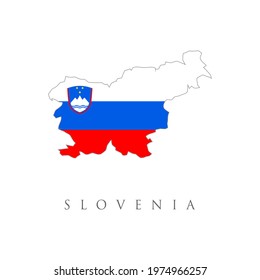 Slovenia vector map with the flag inside. map of Slovenia in the colors of the Slovenian flag. High detail. Blank map Republic of Slovenia