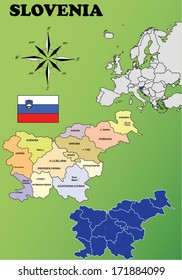 Slovenia vector set. Isolated.