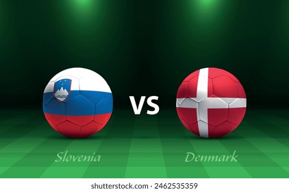 Slovenia vs Denmark soccer scoreboard broadcast template Europe tournament 2024