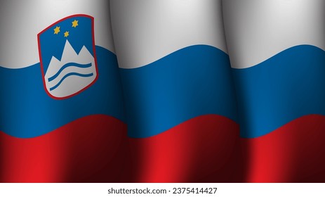 slovenia waving flag background design on sunset view vector illustration suitable for poster, social media design event on slovenia