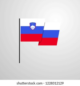 Slovenia waving Flag design vector