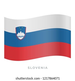 Slovenia waving flag vector icon. National symbol of Slovenia. Vector illustration isolated on white.