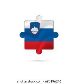 Slovenia waving flag. Vector illustration.