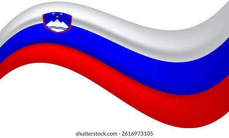 Slovenia wavy flag, waving flag vector illustration