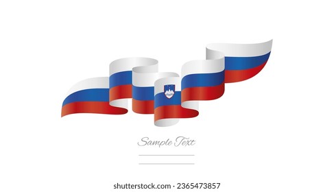 Slovenia white blue red wavy flag ribbon concept design template. Premium Slovenian flag vector illustration design on isolated white background