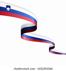 Slovenian flag wavy abstract background. Vector illustration.