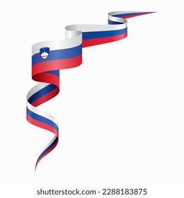 Slovenian flag wavy abstract background. Vector illustration.