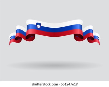 Slovenian flag wavy abstract background. Vector illustration.