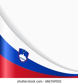 Slovenian flag wavy abstract background. Vector illustration.