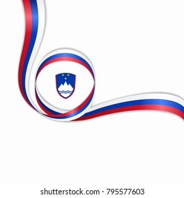 Slovenian flag wavy abstract background. Vector illustration.