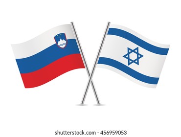 Slovenian and Israeli flags. Vector illustration.