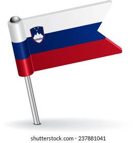 Slovenian pin icon flag. Vector illustration Eps 8.