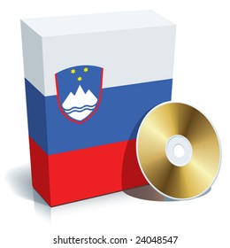 Slovenian software box with national flag colors and CD.