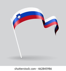 Slovenian wavy flag. Vector illustration.