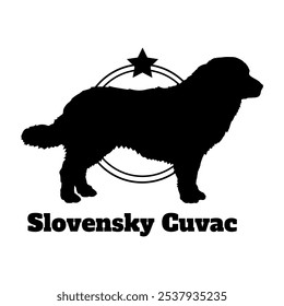 Slovensky Cuvac dog silhouette,  dog, dog breeds, logo, vector, silhouette, logo design, animal, illustration, icon, sign, design, black,  symbol, pet