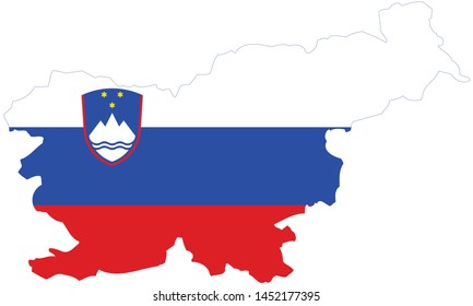Slovinia Flag and Map in illustrator 