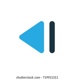 Slow Backward Colorful Icon Symbol. Premium Quality Isolated Previous Element In Trendy Style.