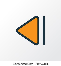 Slow Backward Colorful Outline Symbol. Premium Quality Isolated Previous Element In Trendy Style.