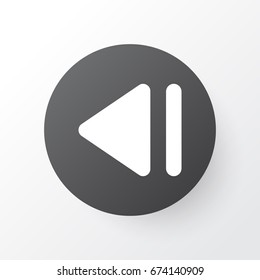 Slow Backward Icon Symbol. Premium Quality Isolated Previous Element In Trendy Style.