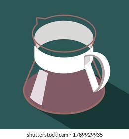 Slow bar coffee brewing tools icons isometric vector carafe isolated vector illustration fully editable