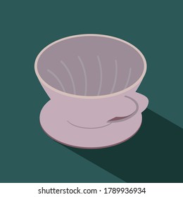 Slow bar coffee brewing tools icons isometric vector dripper isolated vector illustration fully editable