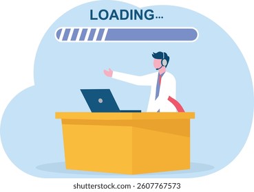 Slow Computer Connection vector, business concept vector illustration

