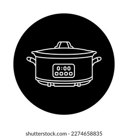 Slow cooker color line icon. Kitchen device. Household appliance