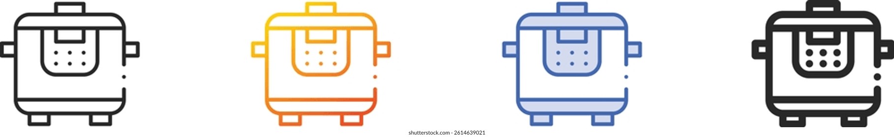 slow cooker icon.Thin Linear, Gradient, Blue Stroke and bold Style Design Isolated On White Background