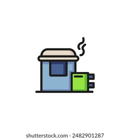 Slow cooker line icon. Multicooker, equipment, hot. Cooking concept. Vector illustration can be used for topics like appliance, kitchen, dinner