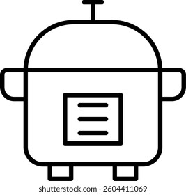Slow Cooker Line Vector Icon Design
