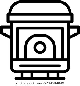 Slow Cooker Line Vector Icon Design