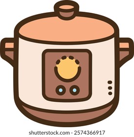 Slow cooker vector doodle illustration and graphic