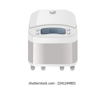 Slow cooking crock pot automatic multi cooker vector illustration isolated on white background