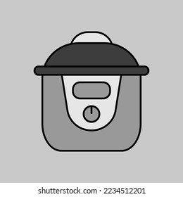 Langsam kochende Herde Topf Vektorgrafiksymbol. Elektrisches Küchengerät. Graph-Symbol für das Kochen von Website-Design, Logo, App, Benutzeroberfläche